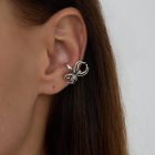 Spooky Motif Ear Cuff — Spider, Skull & Skeleton Designs — Silver-colored spider