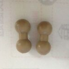 Pair of standard tan 1:6 figure foot connectors, two pieces