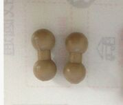 Pair of standard tan 1:6 figure foot connectors, two pieces