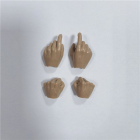 Four bare wheat-tone miniature replacement hands, two pairs for 1:6 figures