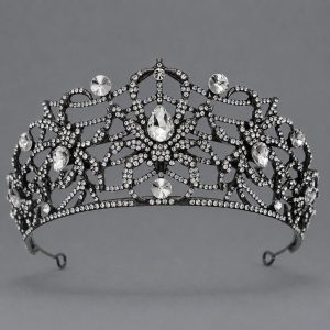 Gothic Creature Crown — Spider, Bat & Skull Styles — Spider — dark silver-colored