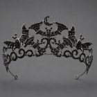 Gothic Creature Crown — Spider, Bat & Skull Styles — Bat — black accents