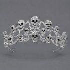 Gothic Creature Crown — Spider, Bat & Skull Styles — Triple skull — silver-colored