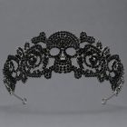 Gothic Creature Crown — Spider, Bat & Skull Styles — Skull and roses — black accents