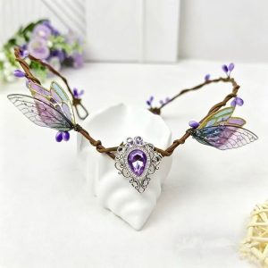 Butterfly Wing Fairy Headband — Green or Purple — Purple wings