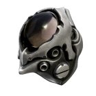 Sculptural Mecha Statement Ring — Mecha shell — dark center