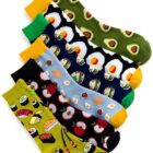 Funny Men Women Fashion Harajuku Fruit Socks Lovely Art With Avocado Sushi Food Animal Dog Happy 2