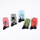 Hot Sale Classic Fashion Retro Personality Head portrait Oil Socks Combed Cotton Men women Skateboard Happy 4