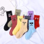 Women's Emoji Attitude Socks - Harajuku Trend Girl's Socks - Candy Colors Casual Crew Socks