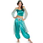 M-XXL Aladdin Magic Lantern Jasmine Princess Dress COS Game Uniform Halloween Costume Role Playing Costume