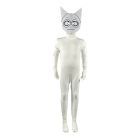 Wenda white cat-head costume