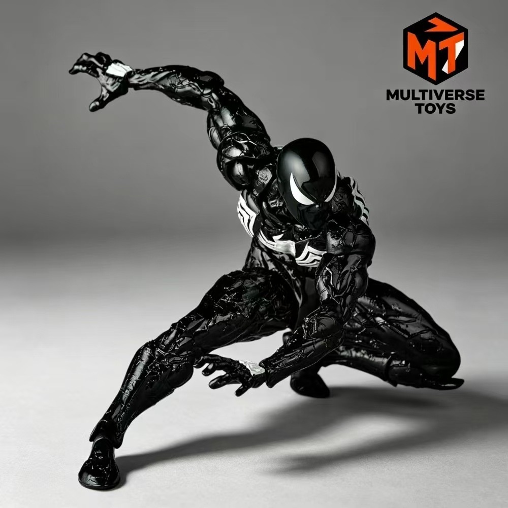 Symbiote Spider-Man collectible figure in a low crouching pose