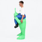Side view showing alien costume profile and rear blower port