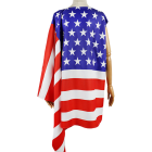 Back view of the American flag dress and draped panel