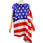 Front of asymmetric stars-and-stripes dress on a mannequin