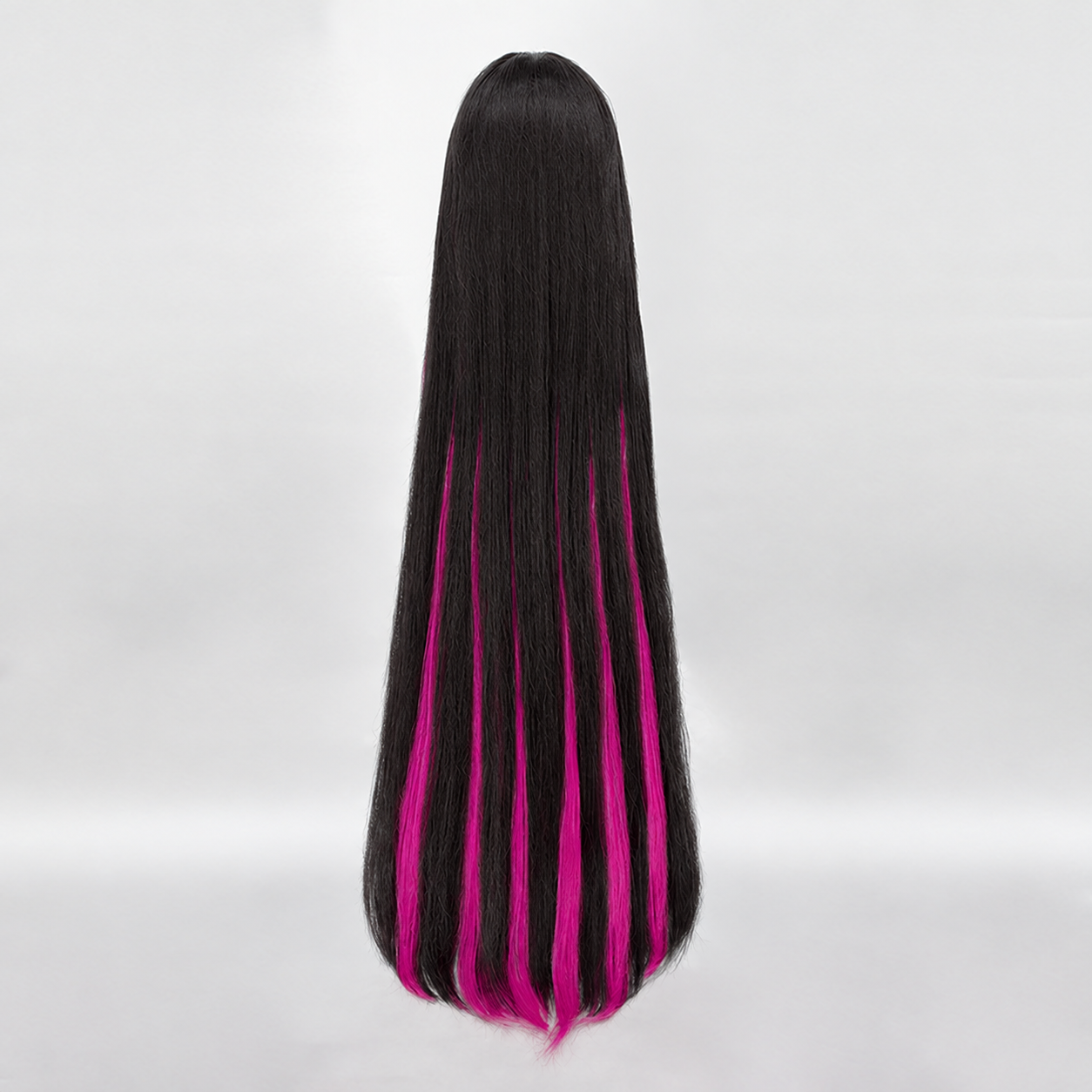 Columbina Black &Amp; Magenta Long Cosplay Wig – Genshin Impact 5 Back of Columbina cosplay wig showing black length and magenta streaks