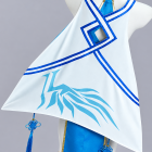PA-15 white crossover back panel with blue print and tassels