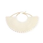 Graduated Bead Fantasy Collar Bib — White bib