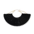 Graduated Bead Fantasy Collar Bib — Black bib