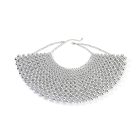 Graduated Bead Fantasy Collar Bib — Silver-colored bib