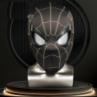 Black web mask with light web lines and dark eye frames