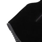 Wedge sole and side zipper of black boot