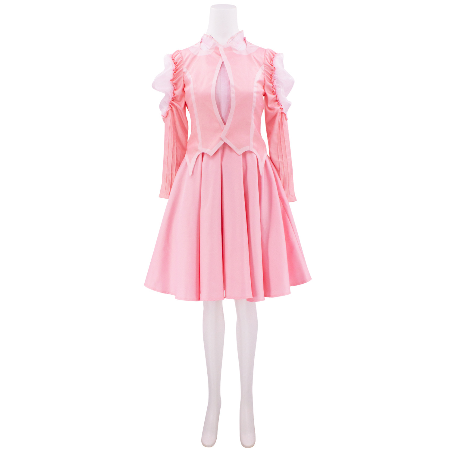 Glinda pink school outfit with ruffled jacket and skirt