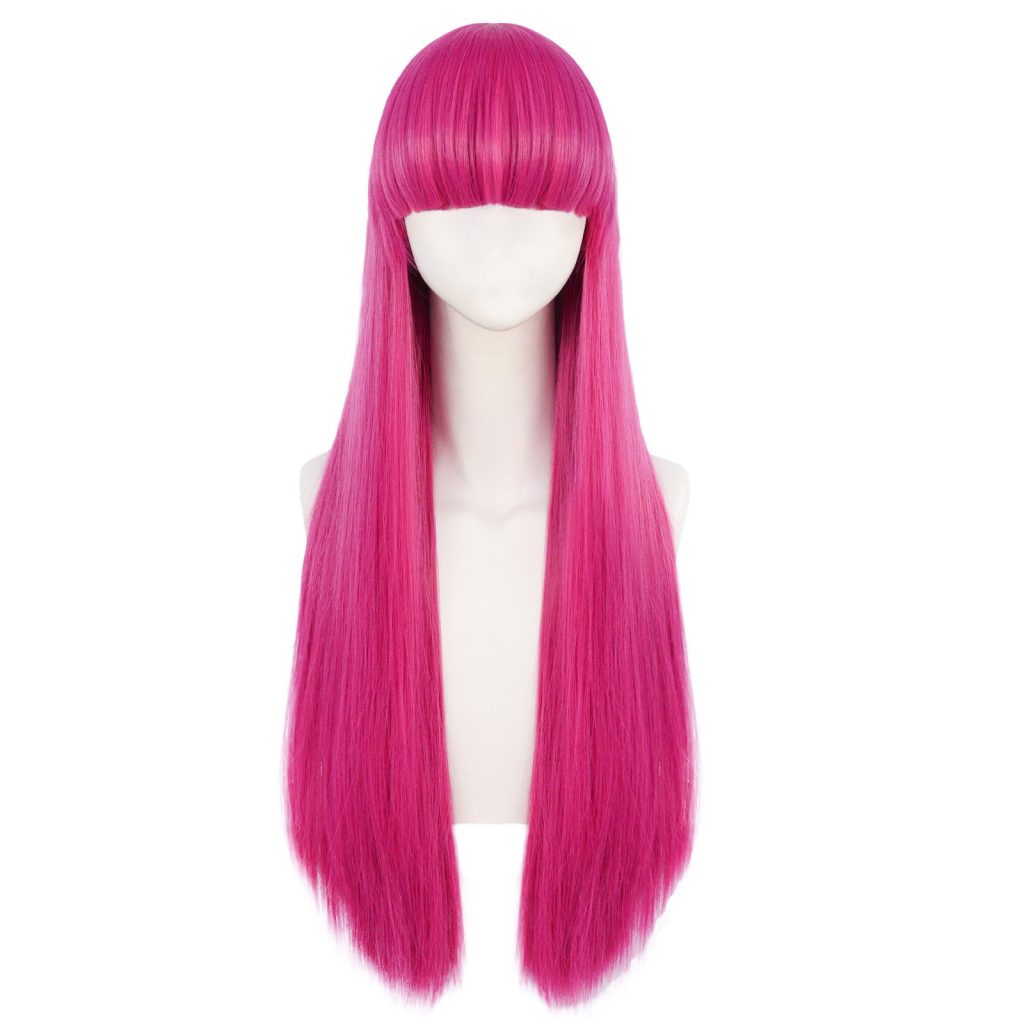 Princess Bubblegum pink straight wig with fringe