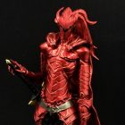 Red Igris figure helmet and layered armor close-up