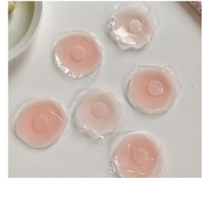 Pink round and flower silicone adhesive covers with protective films
