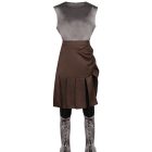 Odysseus gray tunic brown overskirt trousers and lace-up leg covers