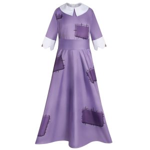 Kids Ragatha dress with scalloped white cuffs