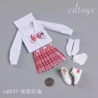 CDTOYS CD031 Style G short red plaid skirt bow and long sleeve sailor top; extras unconfirmed