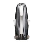 Frankie Stein black wig with white front streaks, front view
