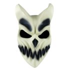 Beige horned skull mask front