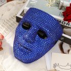Blue faceted full-face mask