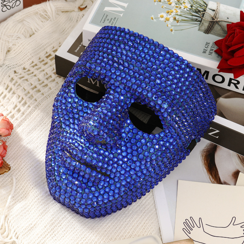 Blue faceted full-face mask