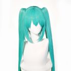Lake-blue Hatsune Miku twin-tail wig front view