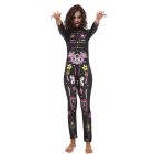Floral skeleton jumpsuit full front view