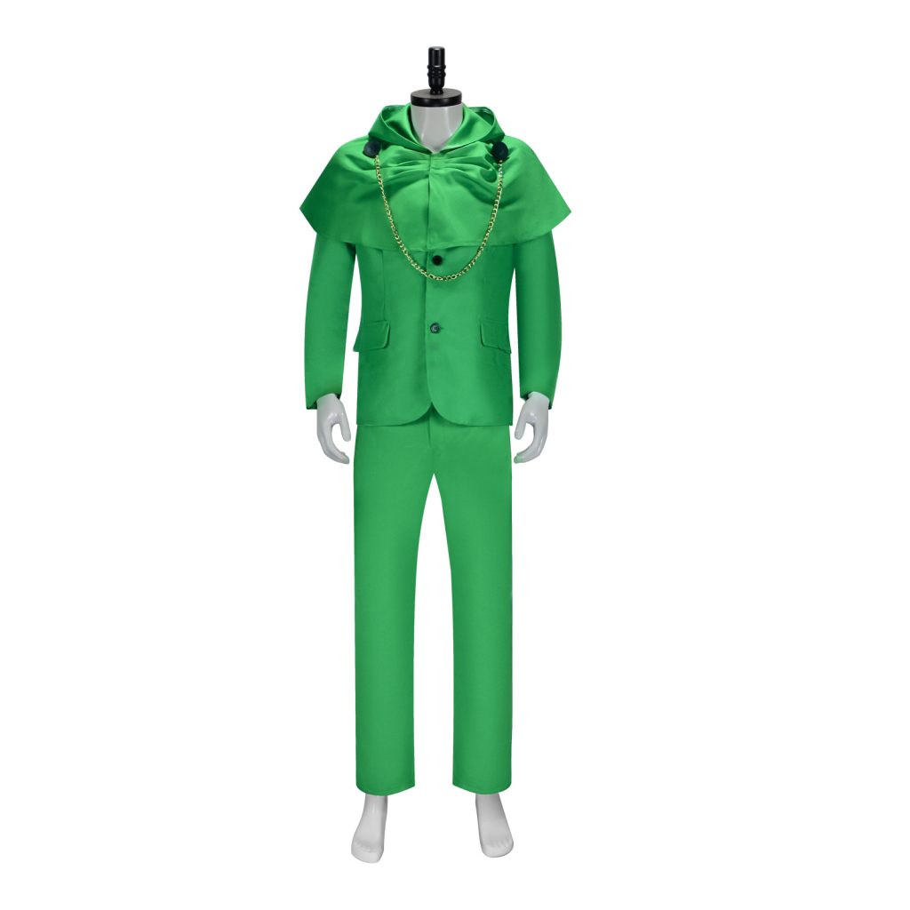 Doctor Doom green jacket, trousers and hooded shoulder cape