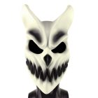 White horned skull mask front