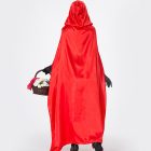 Back view of the red hooded cape