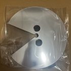Reverse view of circular face prop and its eye openings