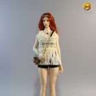 Bohemian miniature outfit on styled figure, photographed figure head wig and necklace excluded