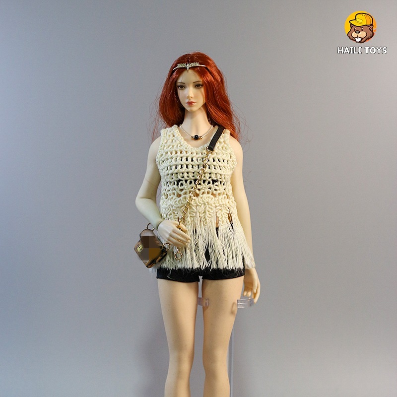 Bohemian miniature outfit on styled figure, photographed figure head wig and necklace excluded