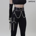 Classic Black DP008 miniature chain waist and three-blade thigh band on display figure; figure and clothing not included
