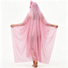 Back view of pink ghost costume showing the flowing drape