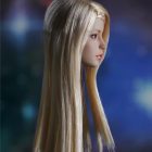 SUPER DUCK SDH030 style A side profile showing blonde braid and hair detail, head only