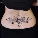 Black Winged Floral Temporary Tattoo — Chest or Waist