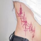 Pink thorn chain design shown on side